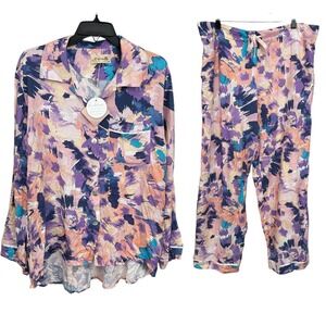 Papinelle Pajama Set Large Full-Length PJs Colorful Long Sleeve & Pants #X12-9